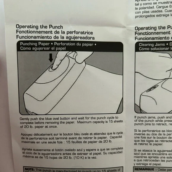 Swingline (2007) Electric Portable Desktop 3-Hole Punch - Batteries Not Included - Picture 16 of 17